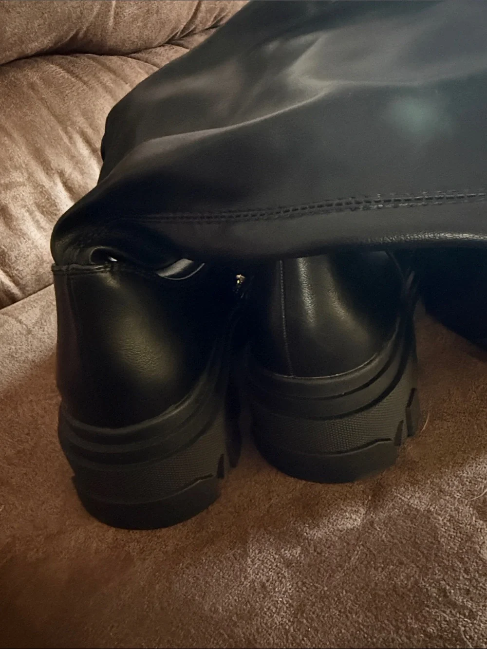 Dream Pairs Black Over-the-Knee Lug Sole Boots